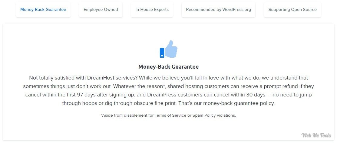 DreamHost 30 Days Money Back DreamHost