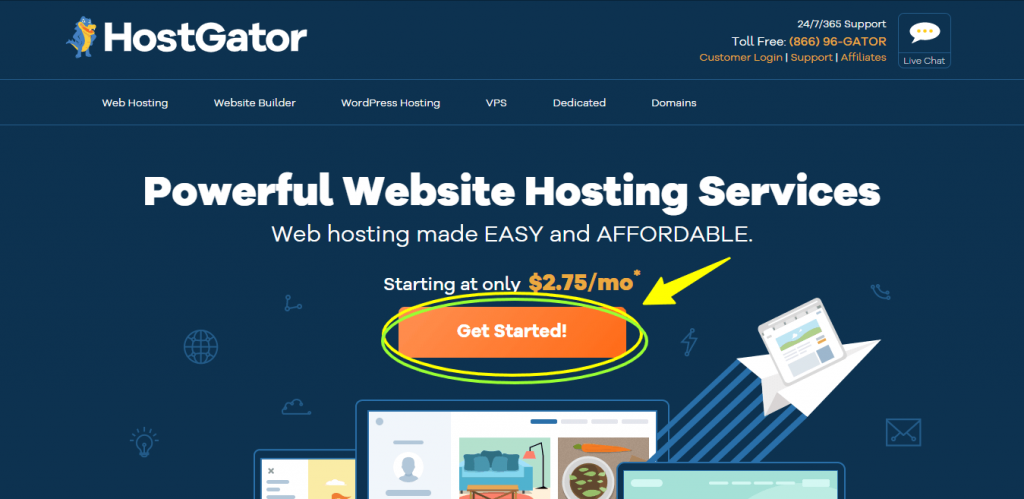 HostGator home page visit HostGator home page visit