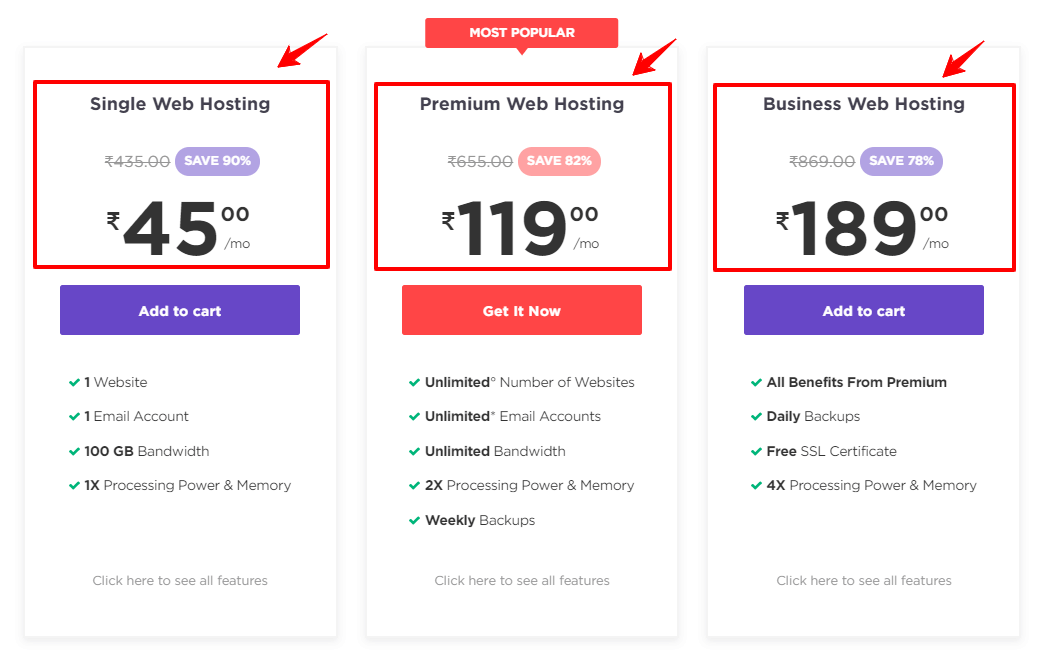 hostinger web hosting plans