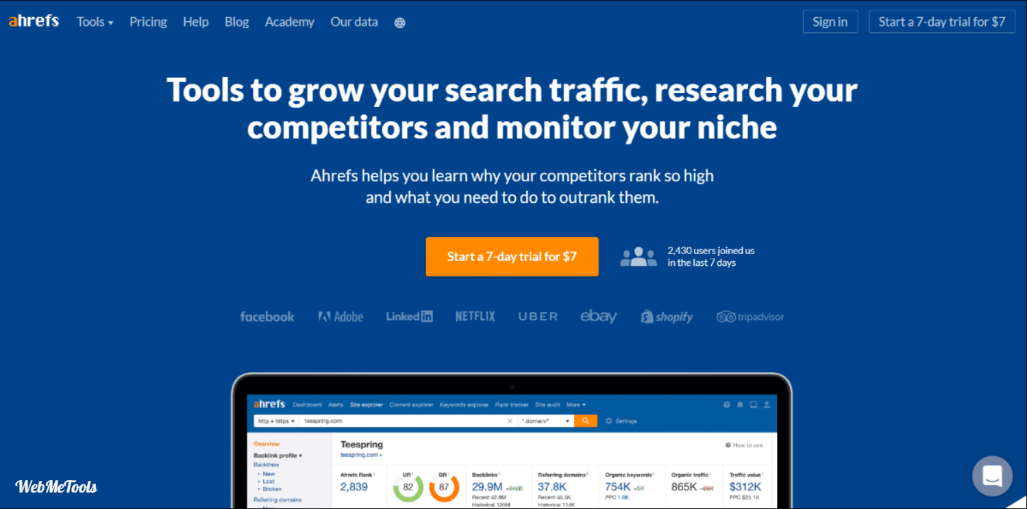 ahrefs seo tool home Ahrefs