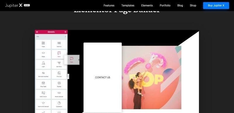 Design using Elementor builder: Jupiter Theme