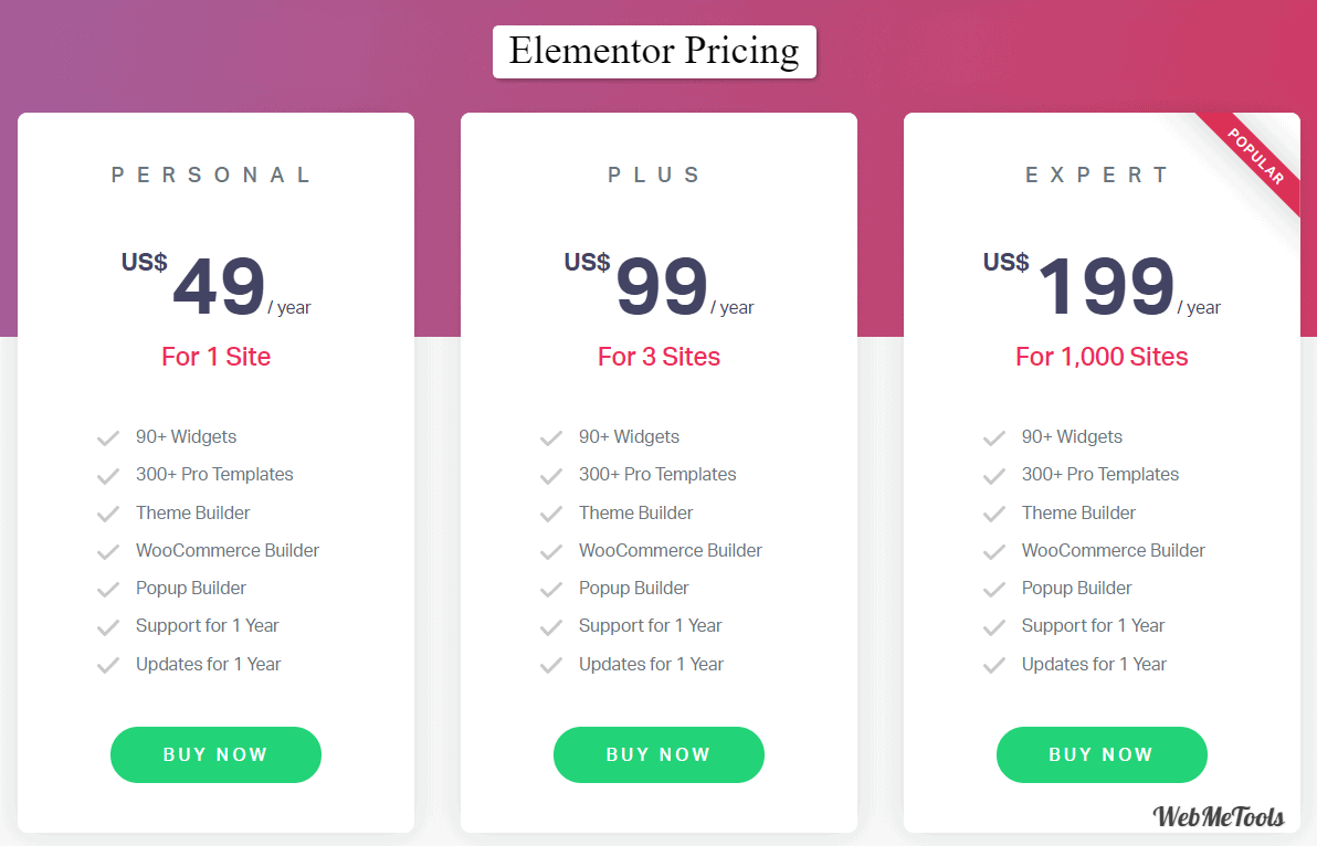 Elementor Pro Pricing Plans Elementor Pro