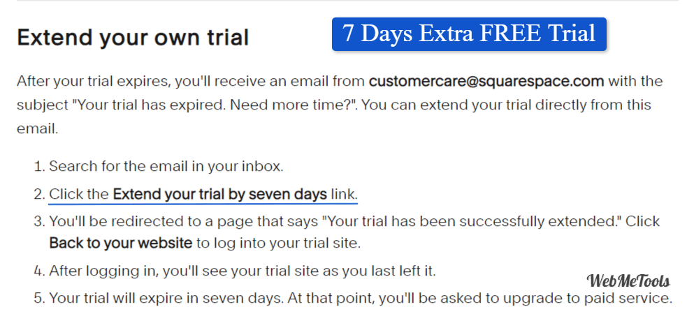 Extend Squarespace Free trial