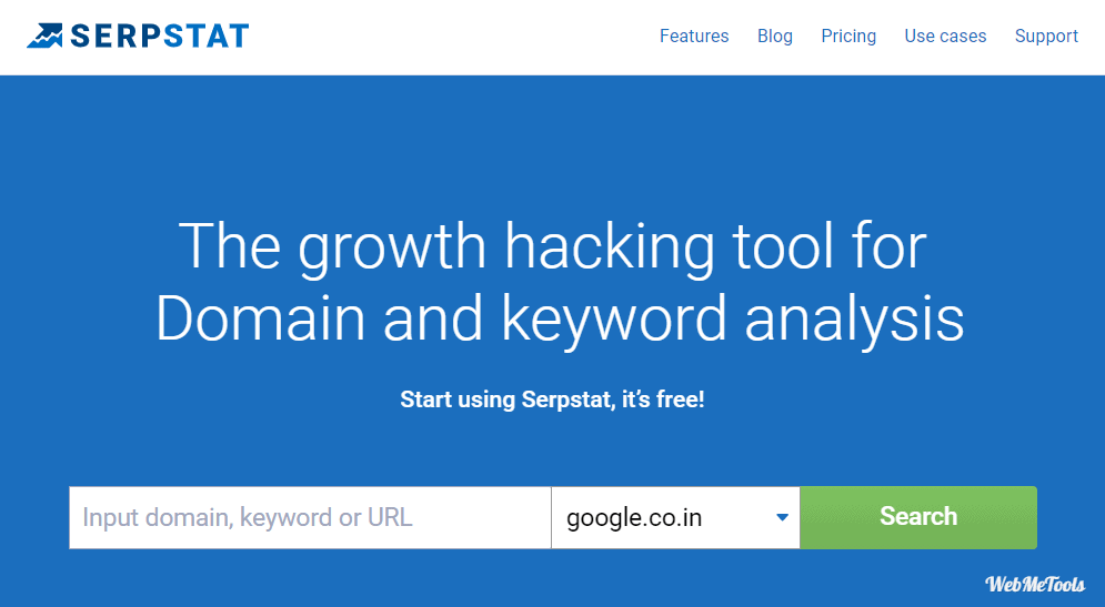 Serpstat SEO PPC and content marketing tool home Serpstat