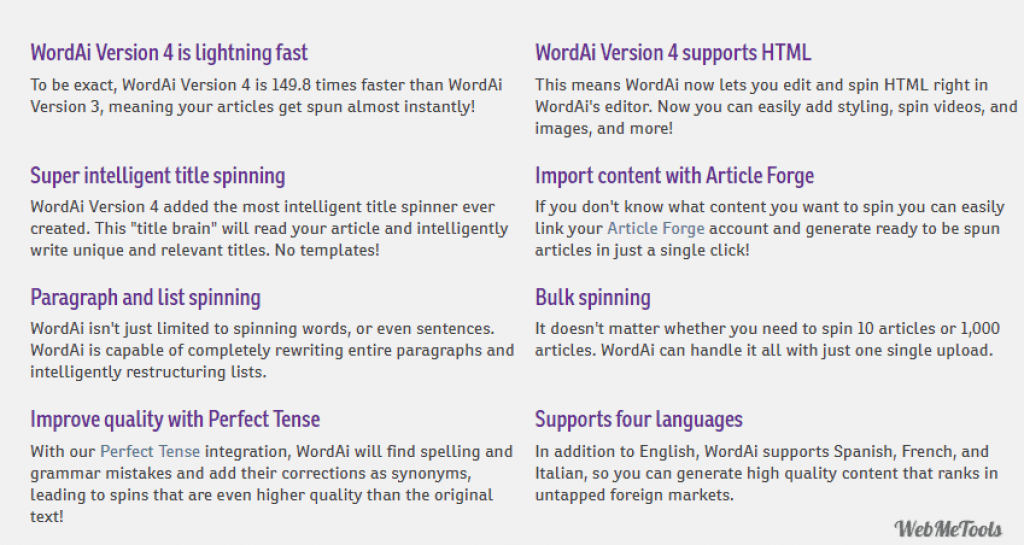 WordAi Features WordAi Features Review