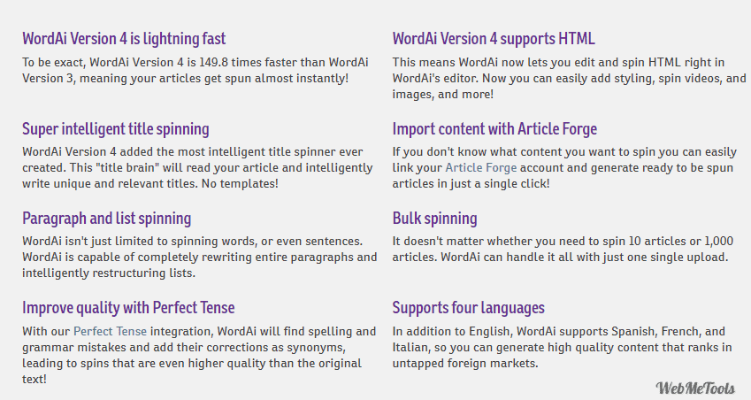 WordAi Features WordAi Features Review