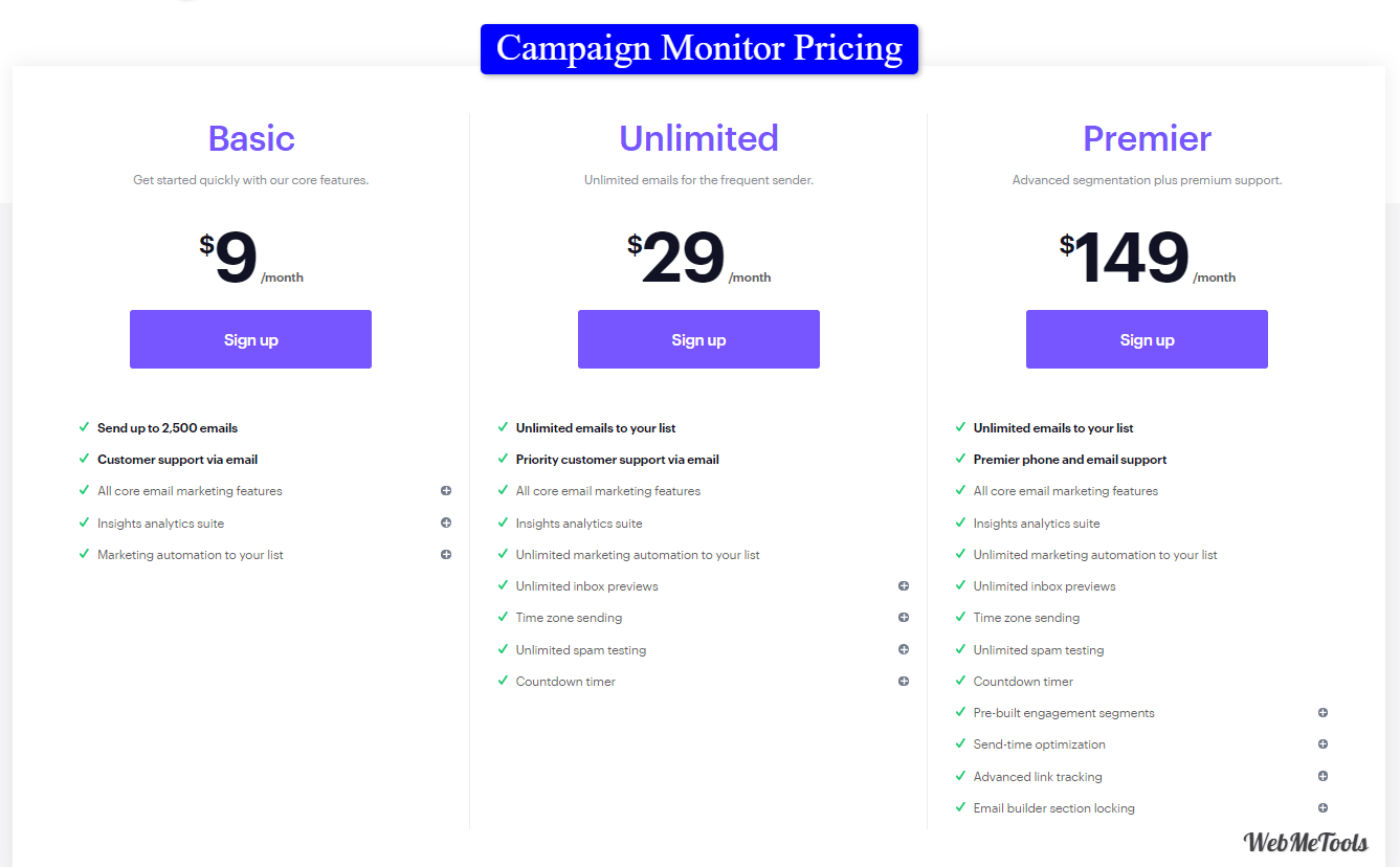 Campaign Monitor Pricing Plans Campaign Monitor