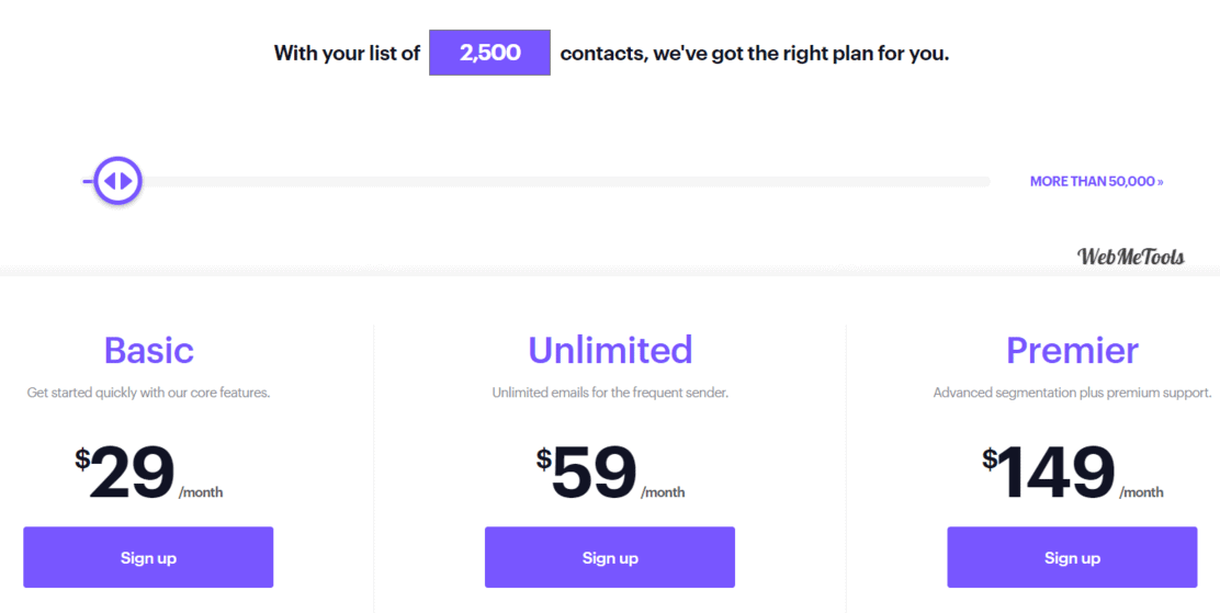 Campaign Monitor Pricing Subscriber 2500 Campaign Monitor Plans