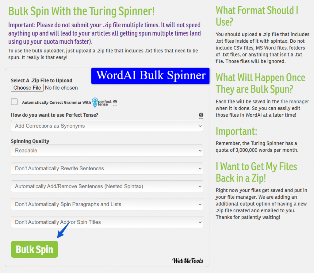 WordAi Bulk Turing Spinner WordAi-Bulk-Turing-Spinner