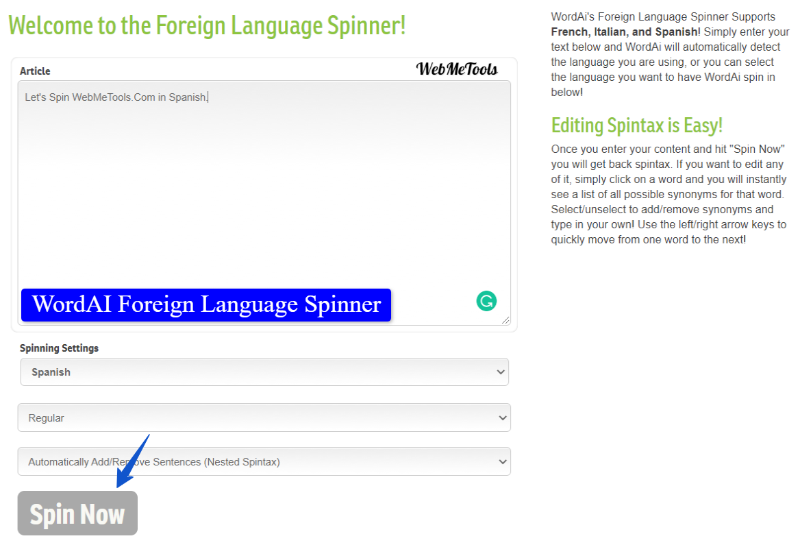 WordAi Foreign Language Spinner WordAi-Foreign-Language-Spinner Review of WordAI Spinner
