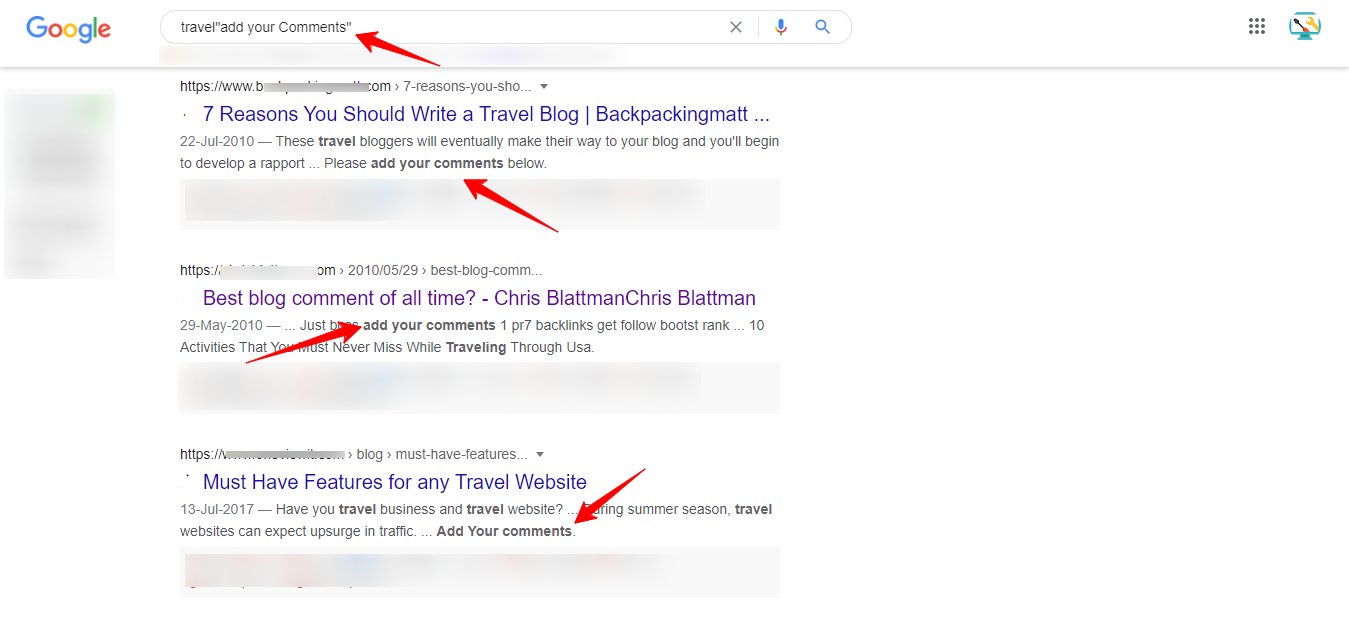 How to find Sites that Accept Comments