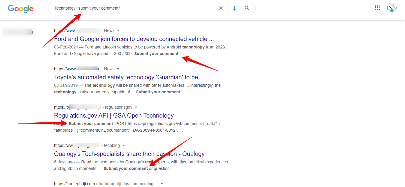 How to find Websites for comments