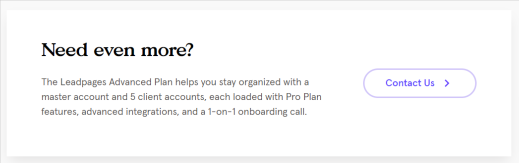 Leadpages Pricing Generate More Leads and Sales 2 1 Advanced Plan