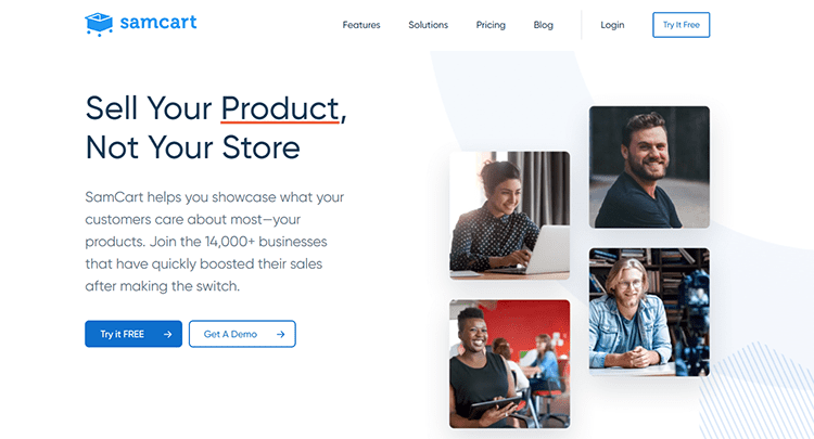 SamCart main page
