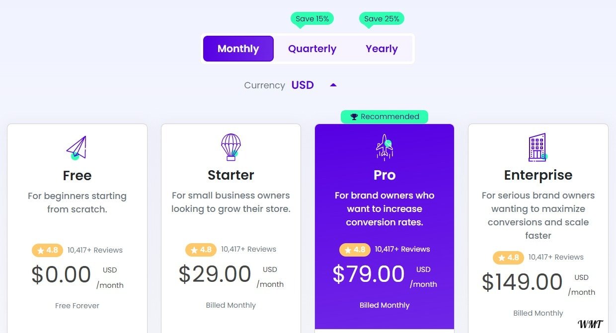Debutify Pricing Plans Monthly Debutify