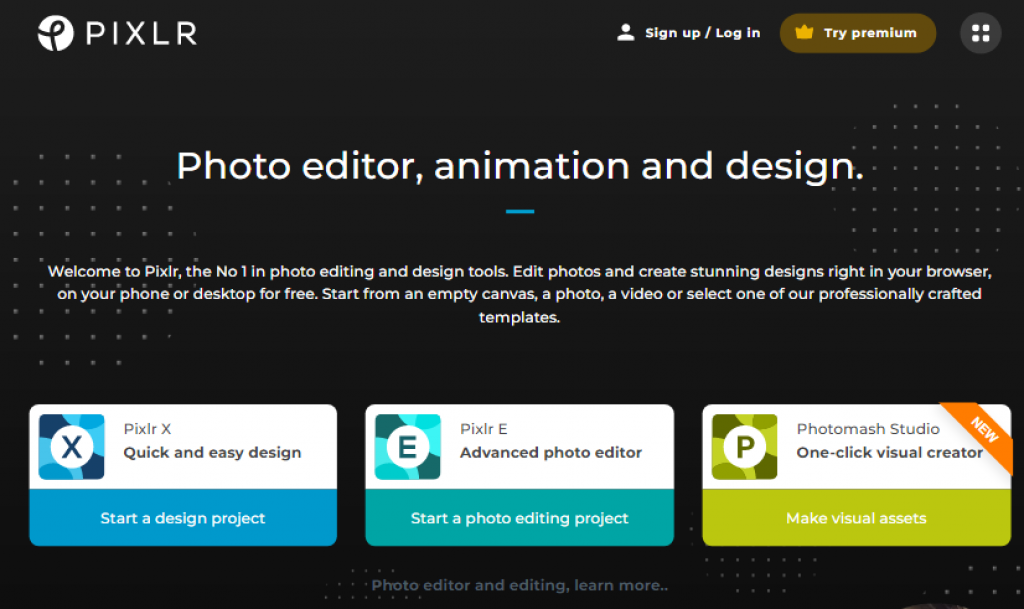Pixlr Pixlr home page