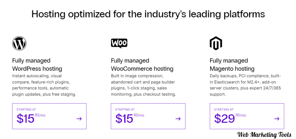 Nexcess 3 Hosting Types