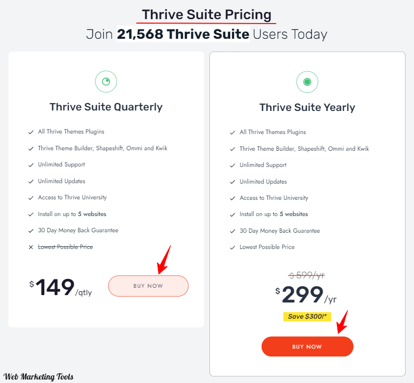 Thrive Suite Pricing Plans 1 Thrive Suite Pricing Plans
