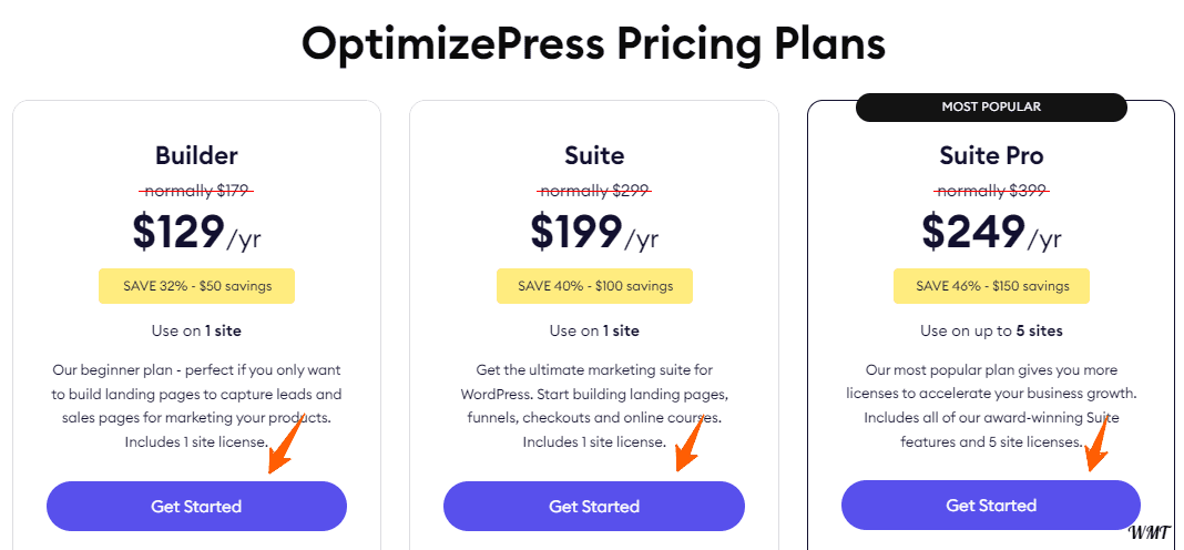 OptimizePress Pricing Plans 1 OptimizePress Pricing