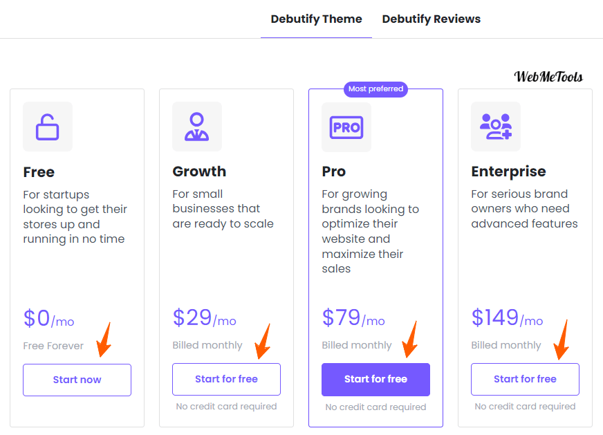 Pricing Debutify Ecommerce Theme Pricing-Debutify-Ecommerce-Theme