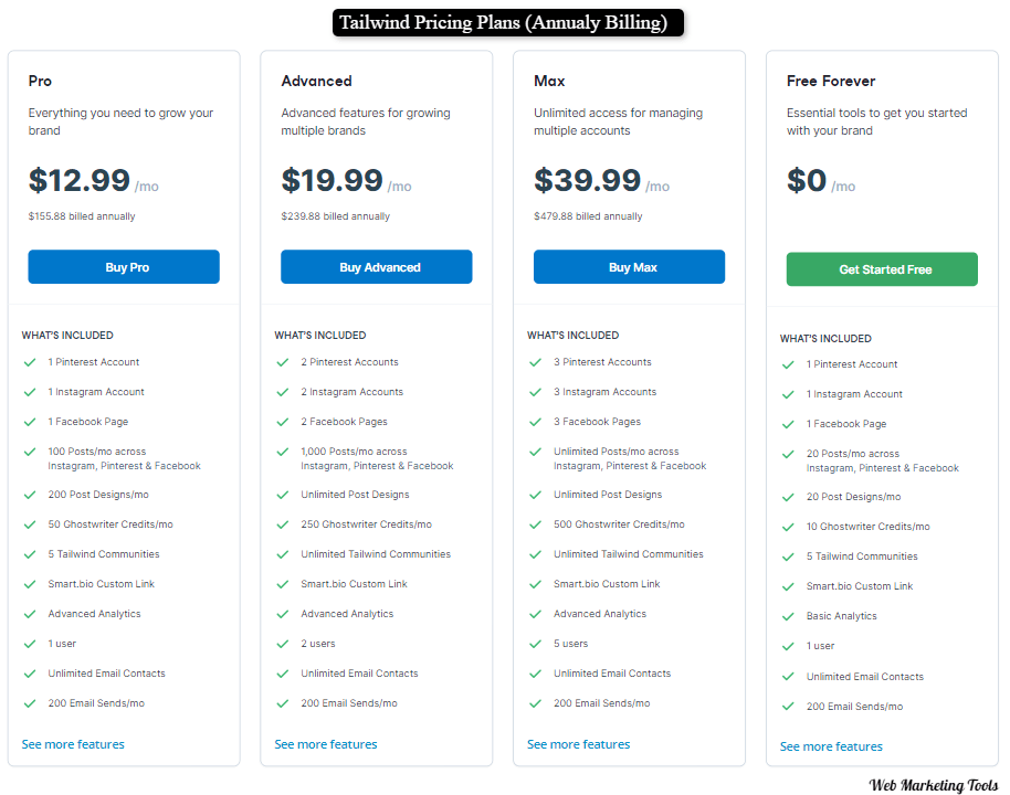 Tailwind Pricing for Pinterest Instagram Tailwind 2 1 Tailwind Pricing