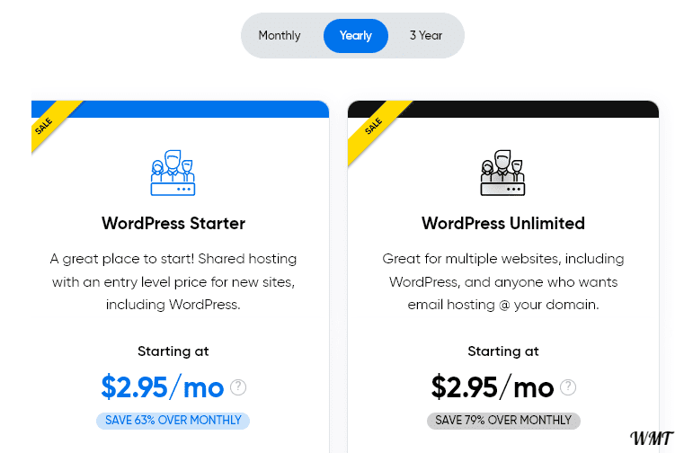 Choose WordPress basic plan 1 year