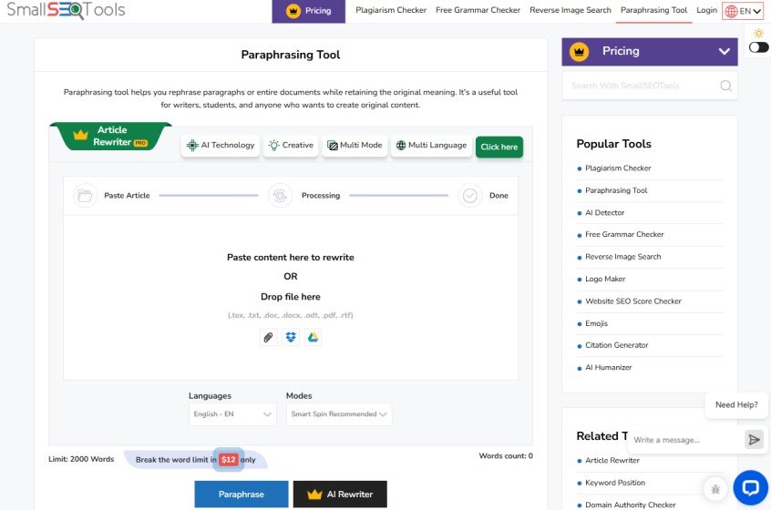 Paraphrasing Tool by SmallSEOTools.com Paraphrasing Tool by SmallSEOTools.com
