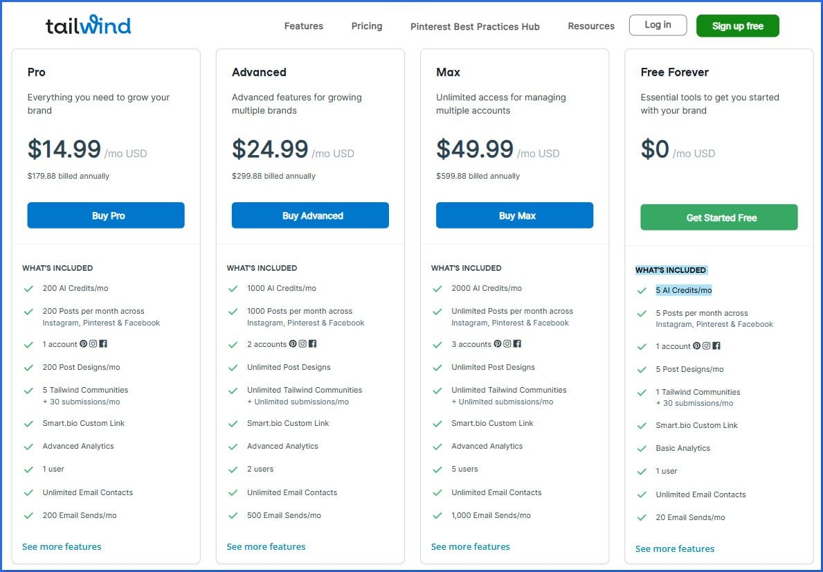 Tailwind Pricing Plans Tailwind Pricing Plans